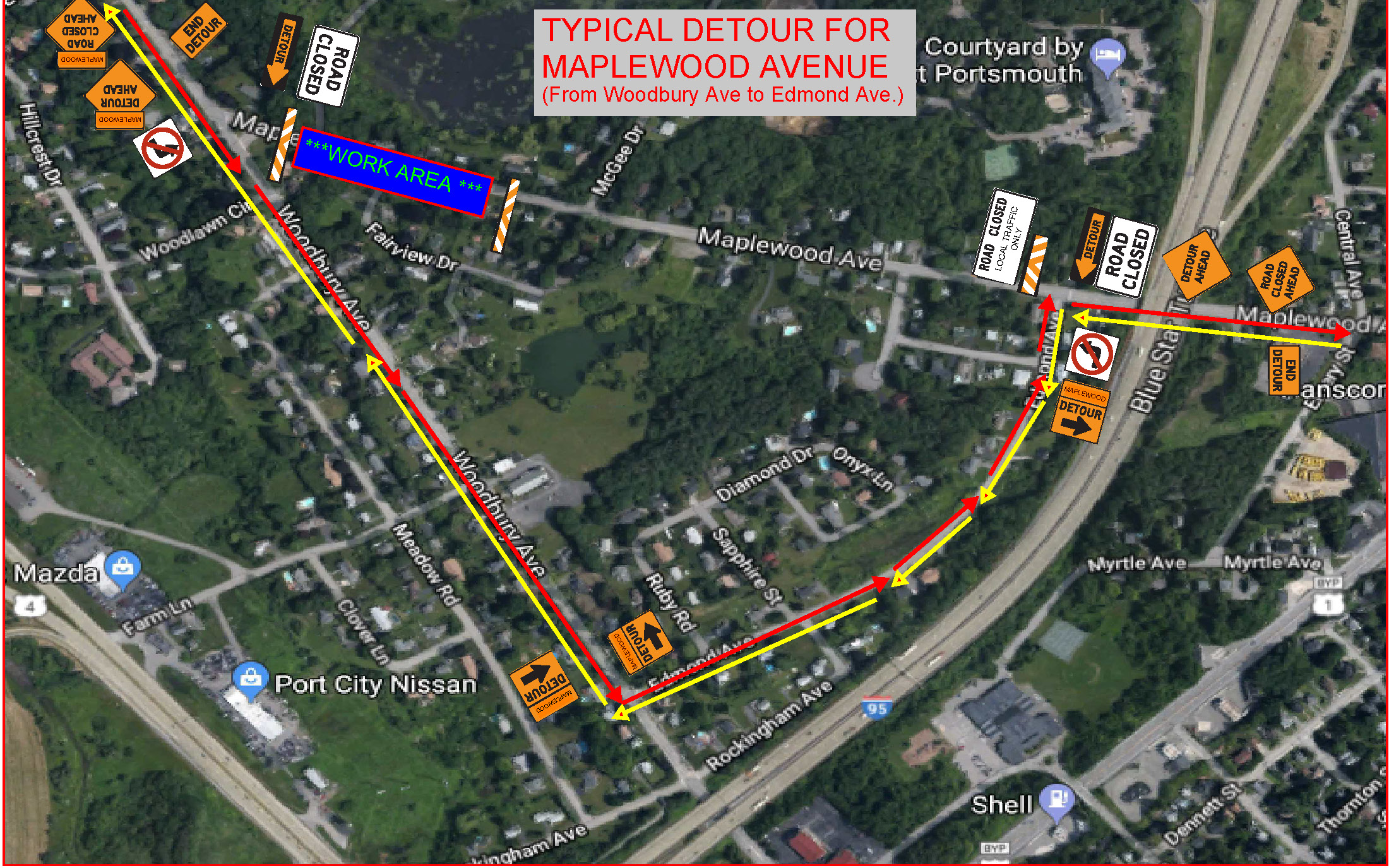 Maplewood Ave Detour