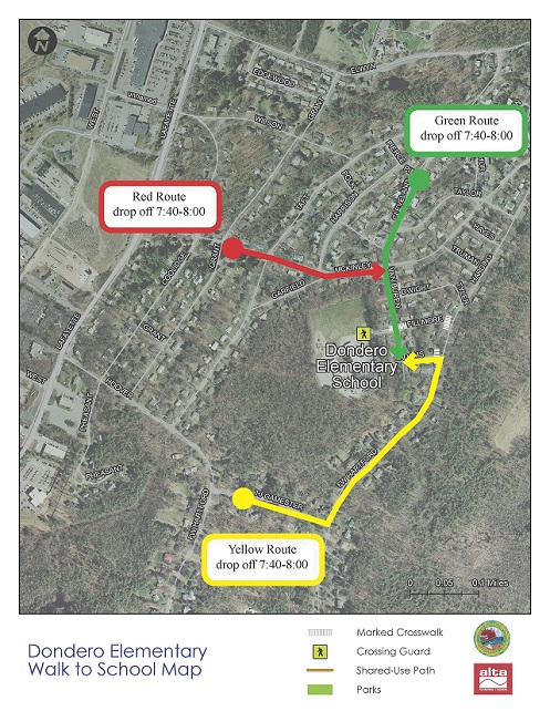 Dondero Walk to School Map