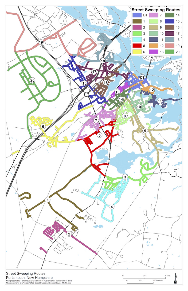 Street sweeping routes map