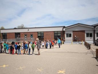 Recess Line at New Franklin School