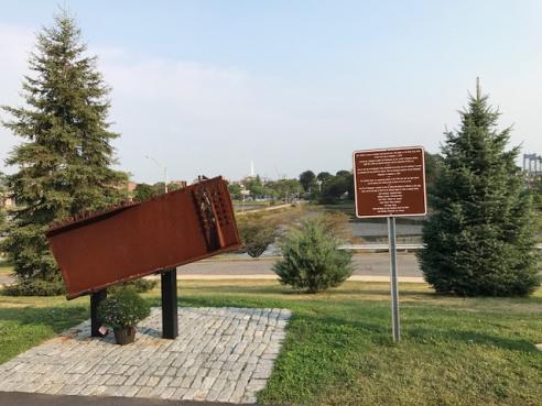 9/11 Memorial Services at the 911 Steel Artifact site, City Hall Flag Poles, Portsmouth