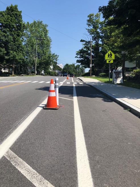 Bollards Middle Street Bike Lane