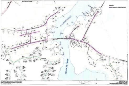 Sagamore Ave Sewer Extension Project Map as of Aug 2019