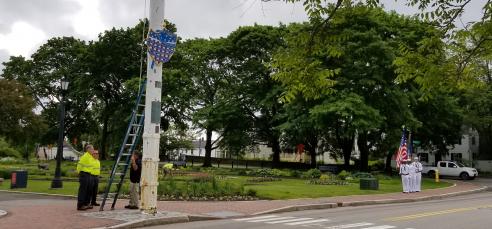 The historic Liberty Pole on Marcy Street.