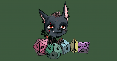 Goblin cat with dice